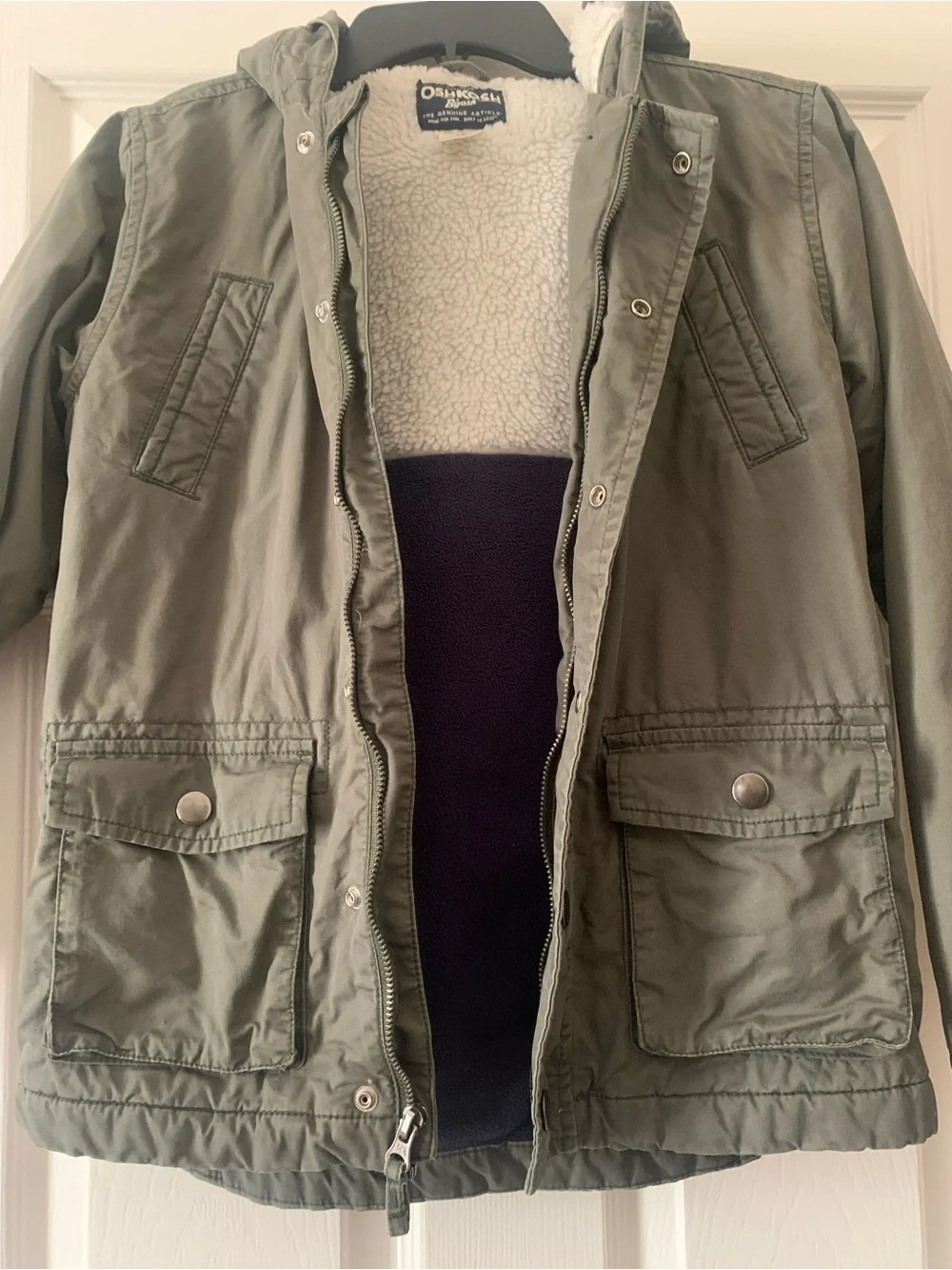 OshKosh B'gosh Olive Green Hooded Sherpa Jacket